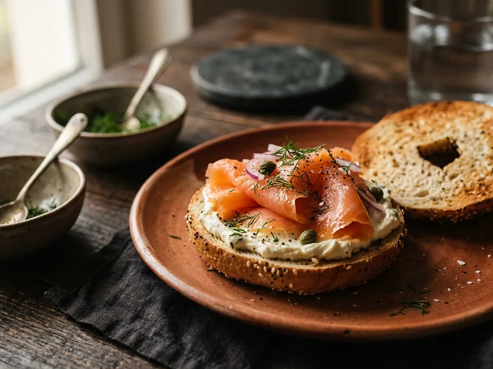 Bagel mit Frischkäse & Lachs