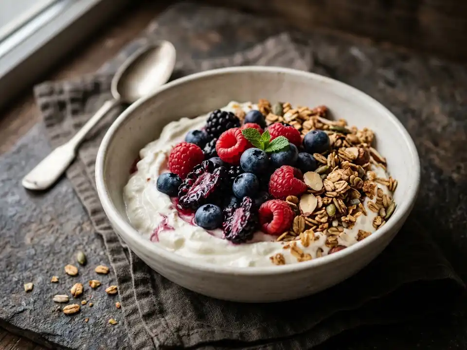 Beeren-Skyr-Bowl mit Knuspermüsli