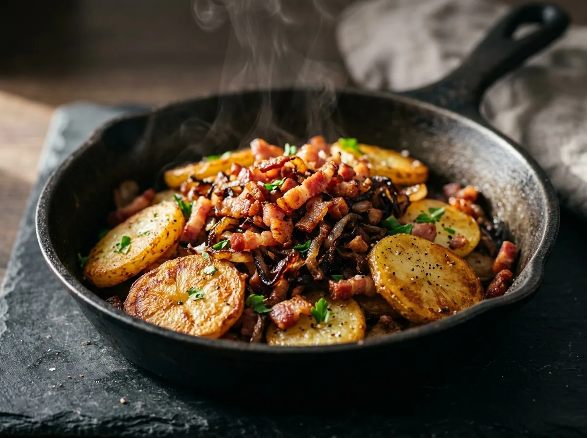 Bratkartoffeln mit Speck und Zwiebeln
