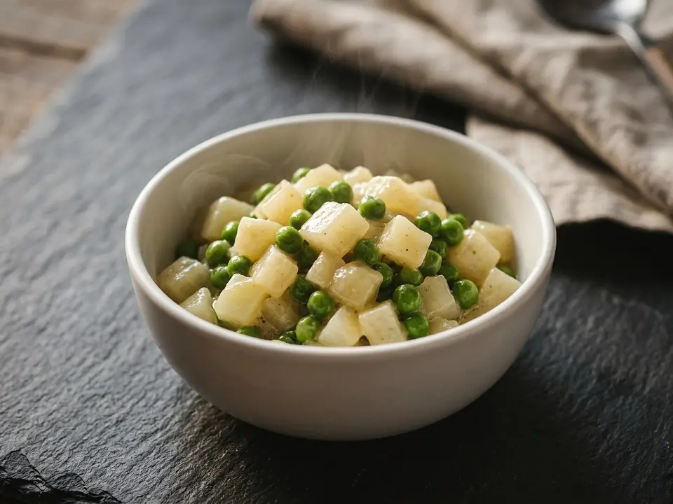 Buttergemüse mit Kohlrabi und Erbsen