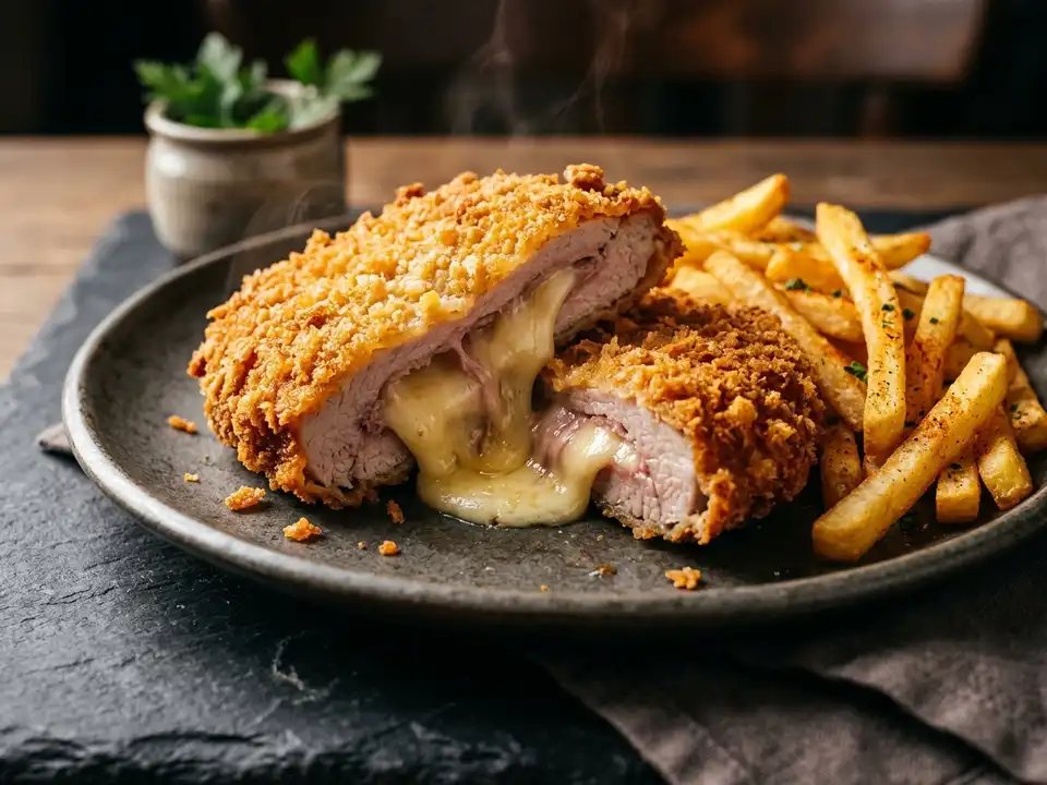 Cordon bleu mit Pommes
