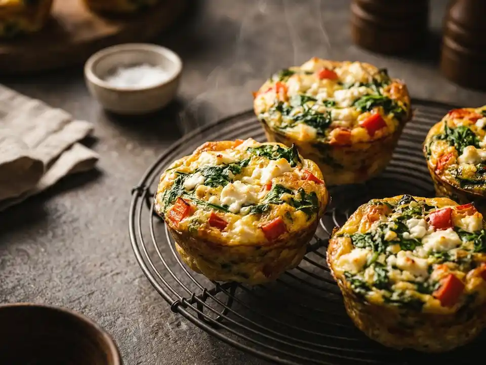 Ei-Muffins mit Spinat und Feta