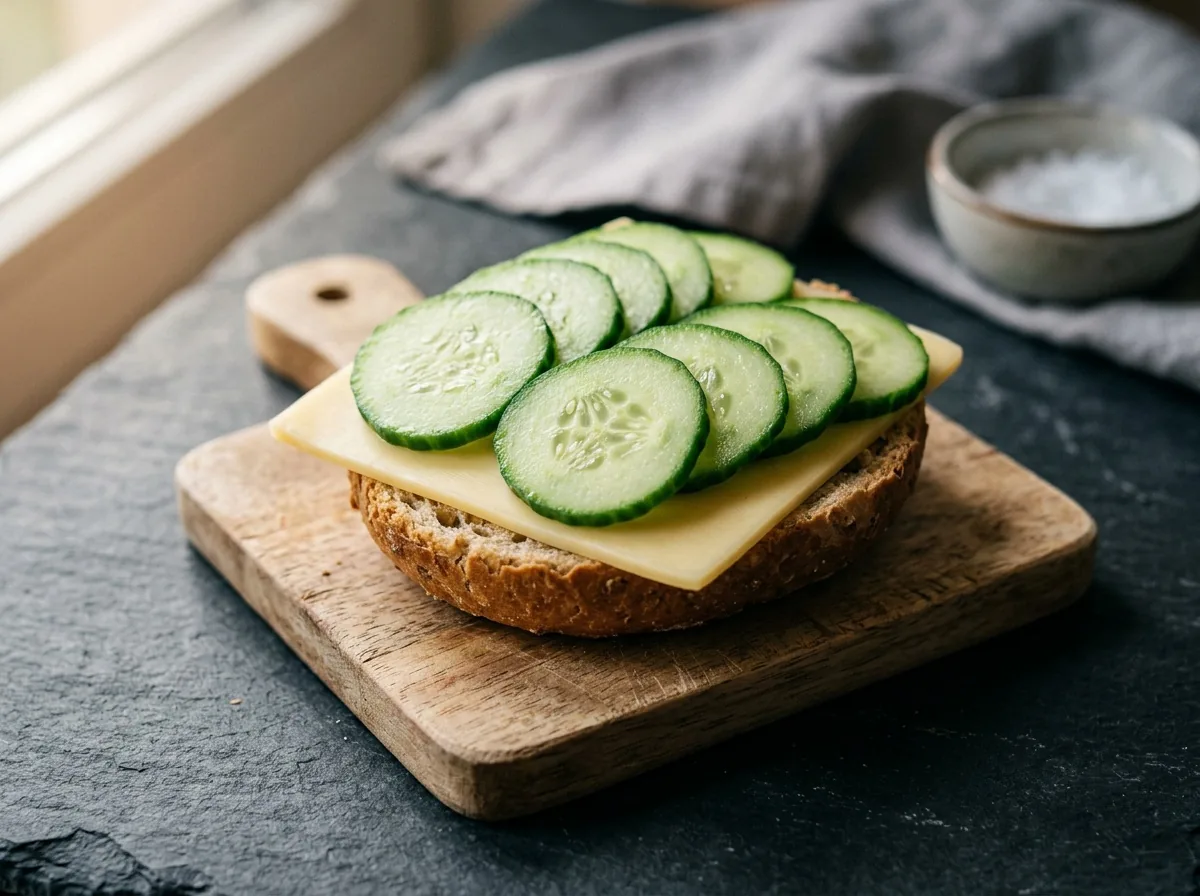 Käsebrot mit Gurke