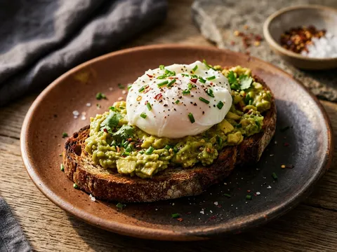 Avocado-Toast mit pochiertem Ei