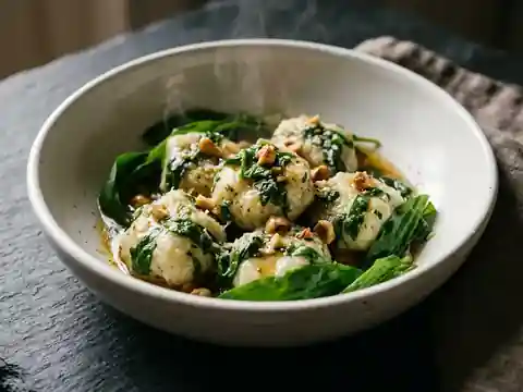 Bärlauch Malfatti mit Brauner Butter