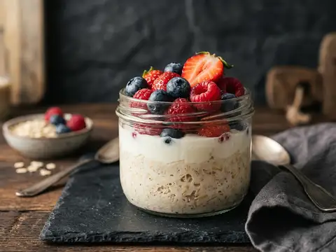 Beeren-Overnight-Oats mit Joghurt