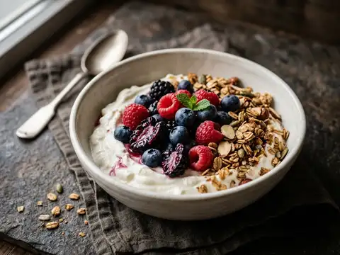 Beeren-Skyr-Bowl mit Knuspermüsli