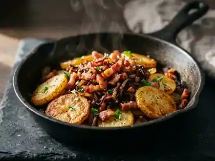 Bratkartoffeln mit Speck und Zwiebeln