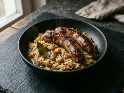 Bratwürste mit Sauerkraut