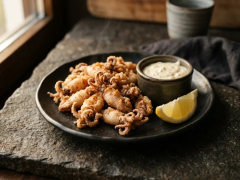 Calamaretti fritti mit Aioli