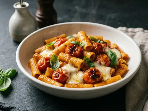 Caprese-Pasta mit Ofentomaten