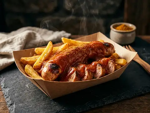 Currywurst mit Pommes frites