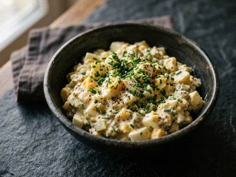 Eiersalat mit Senf und Schnittlauch