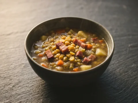 Erbsensuppe mit Speck