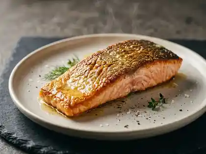Gebratenes Lachsfilet natur