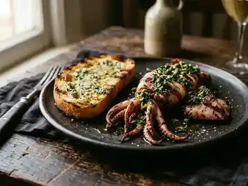 Gegrillter Tintenfisch mit Salsa Verde