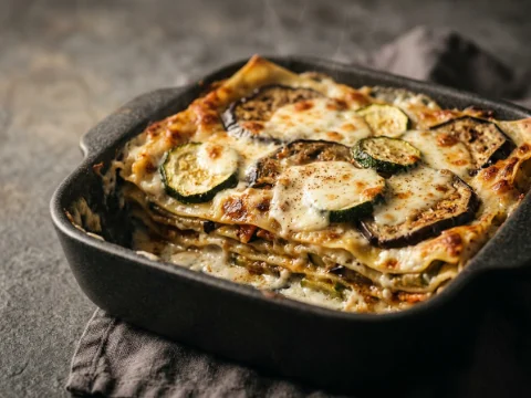 Gemüse-Lasagne mit Zucchini und Aubergine