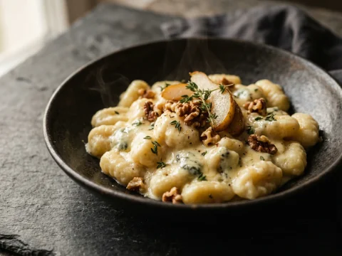 Gnocchi mit Gorgonzola-Sauce und Walnüssen