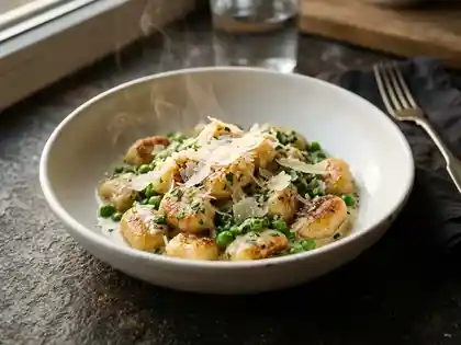 Gnocchi mit Erbsen und Parmesan