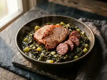 Grünkohl mit Kassler und Mettwurst