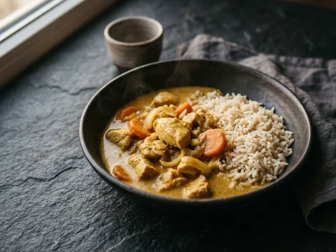 Hähnchen-Curry mit Reis