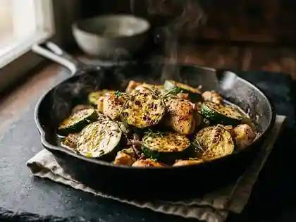 Hähnchen Zucchini Pfanne