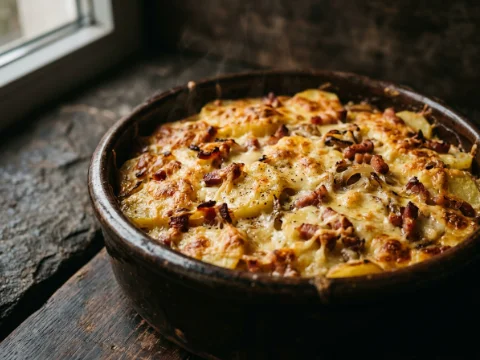 Kartoffelauflauf mit Speck und Käse