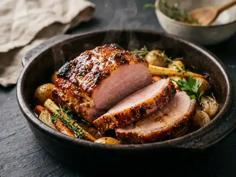 Kasslerbraten mit Honig-Senf-Kruste