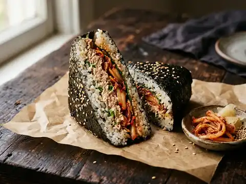 Kimbap Sandwich mit Thunfisch und Kimchi