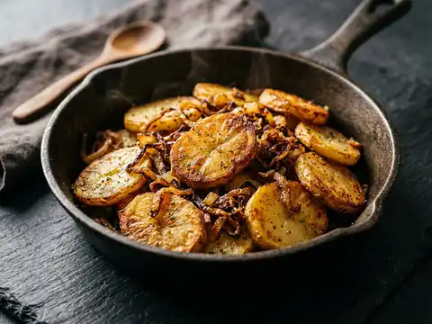 Klassische Bratkartoffeln mit Röstzwiebeln