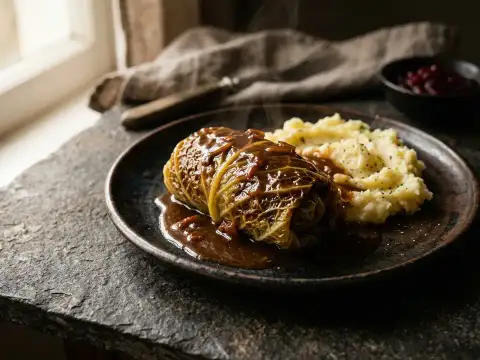 Kohlrouladen mit Kartoffelpüree