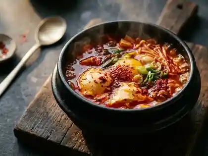 Koreanischer Eintopf Mit Tofu Sundubu Jjigae