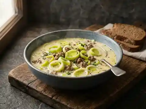 Lauch Hackfleisch Suppe