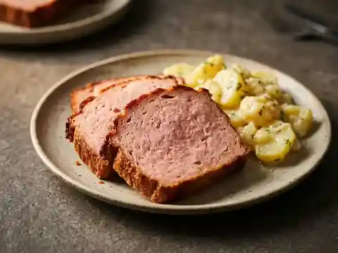 Leberkäse mit Kartoffelsalat