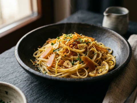 Linguine mit Bottarga und Zitrone