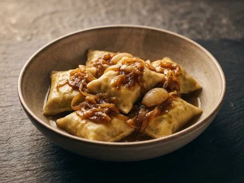 Maultaschen mit Zwiebelschmelze
