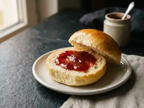 Milchbrötchen mit Marmelade