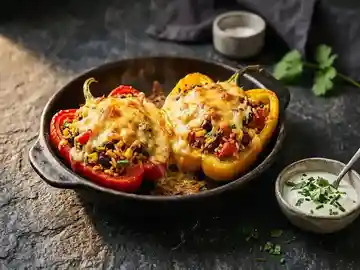 Paprikaschoten mit Tex-Mex-Füllung