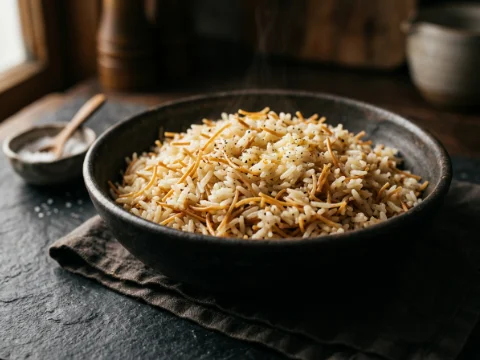 Türkischer Pilaw mit Vermicelli und Butter