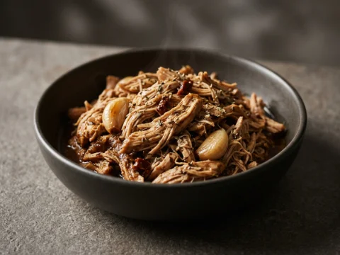 Pulled Chicken für Bowls und Wraps