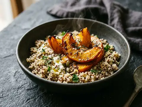 Schnelle Kürbis-Bowl mit Quinoa