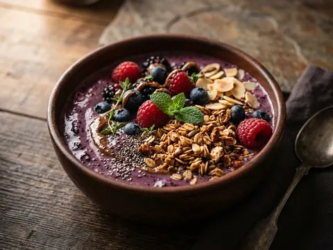 Smoothie-Bowl mit Beeren