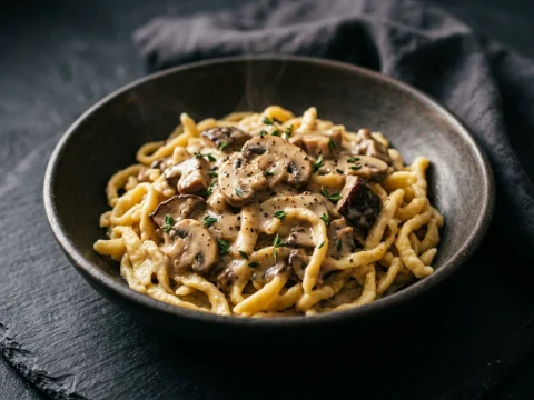 Spätzle mit Pilzrahmsauce