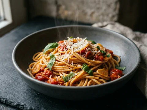 Spaghetti mit Tomatensoße