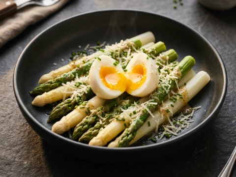 Spargelsalat mit Ei und Vinaigrette