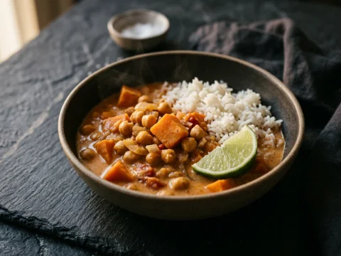 Süßkartoffel-Kichererbsen-Curry