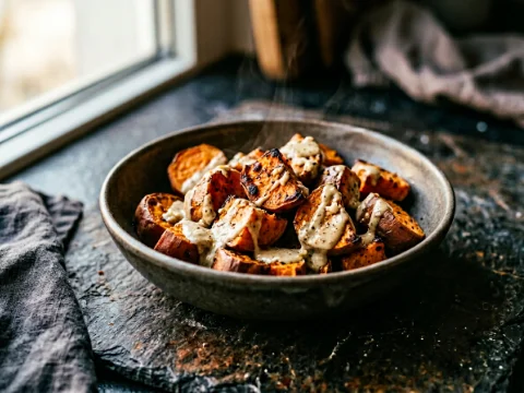 Süßkartoffeln mit Tahini