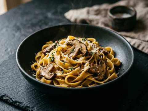 Tagliatelle mit Steinpilzen und Thymian