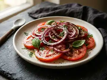 Tomatensalat mit roten Zwiebeln