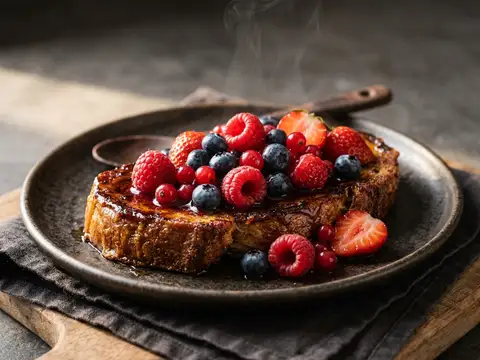 Veganer French Toast mit Sommerbeeren